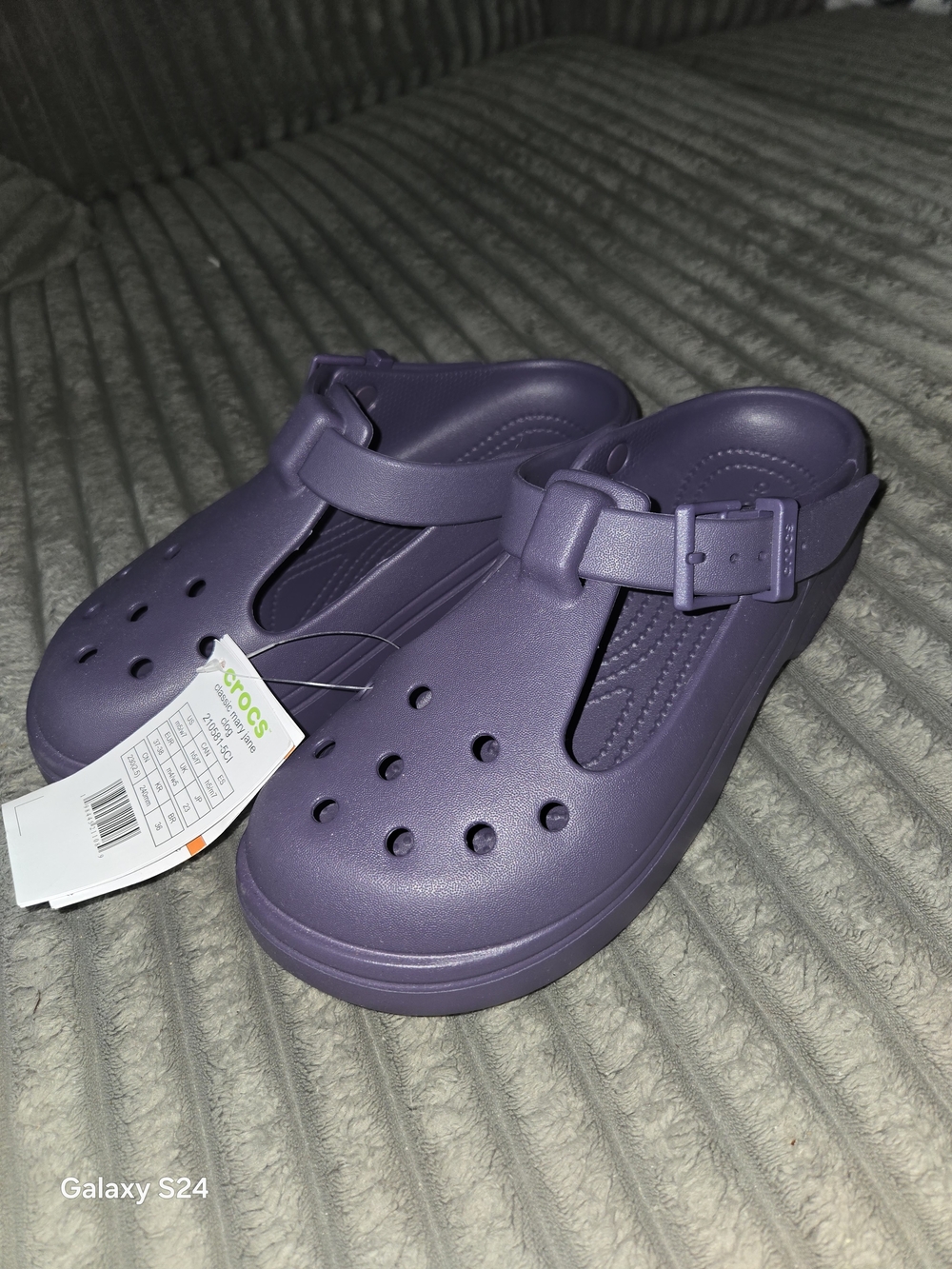 Crocs Womens Sz 7 Purple Mary Jane Clogs New
